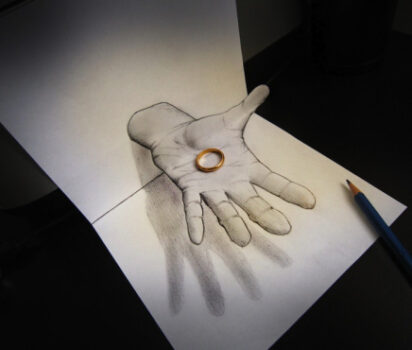 平面が立体に見える不思議なアート