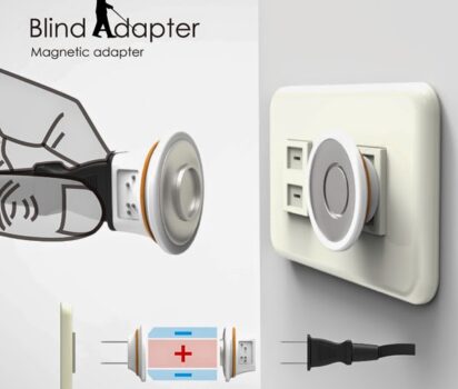 視覚障害者のための工夫 IDタグ付き磁石プラグ